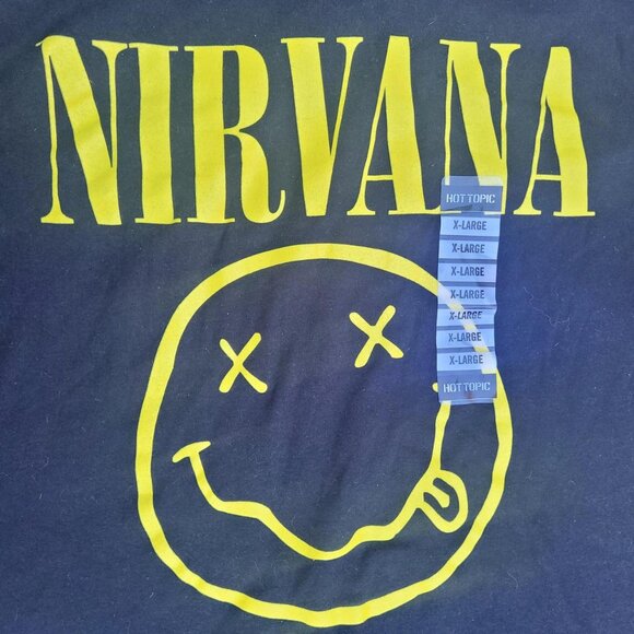 New Size XL Hot Topic Grunge Shirt Nirvana Smiley Face Logo Top Fashion Style - Picture 4 of 5